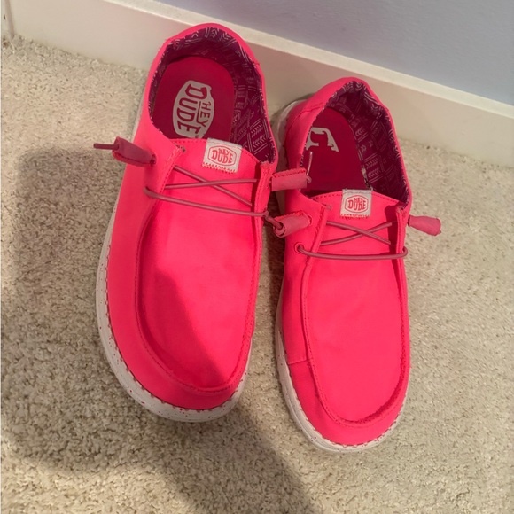 Hey Dude Neon Pink Loafers - Picture 2 of 6